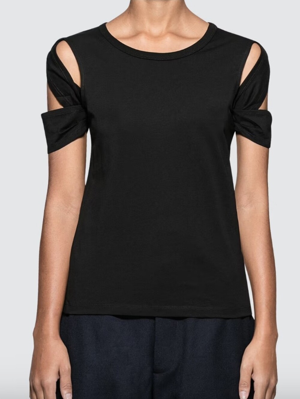 Helmut Lang Womens Bondage Short Sleeve T Shirt Black 100% Cotton Sz L